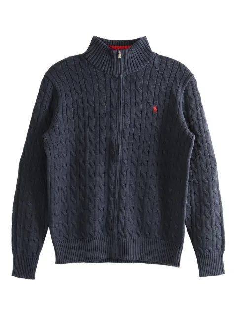 POLO RALPH LAUREN KIDS cable-knit zip-up sweater