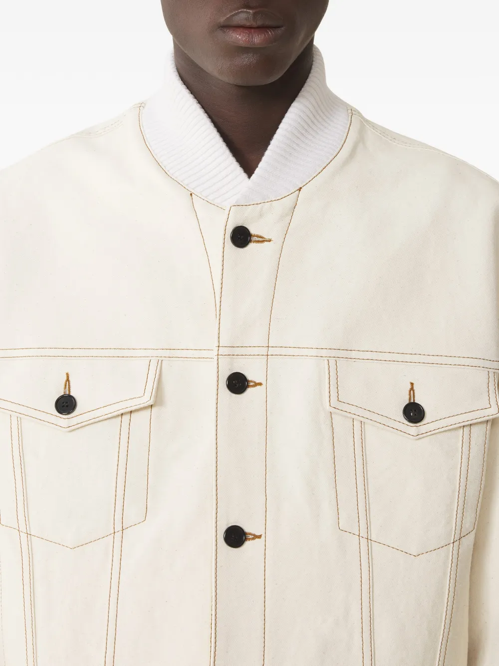 Lanvin Geribbeld jack met borstzakken Beige