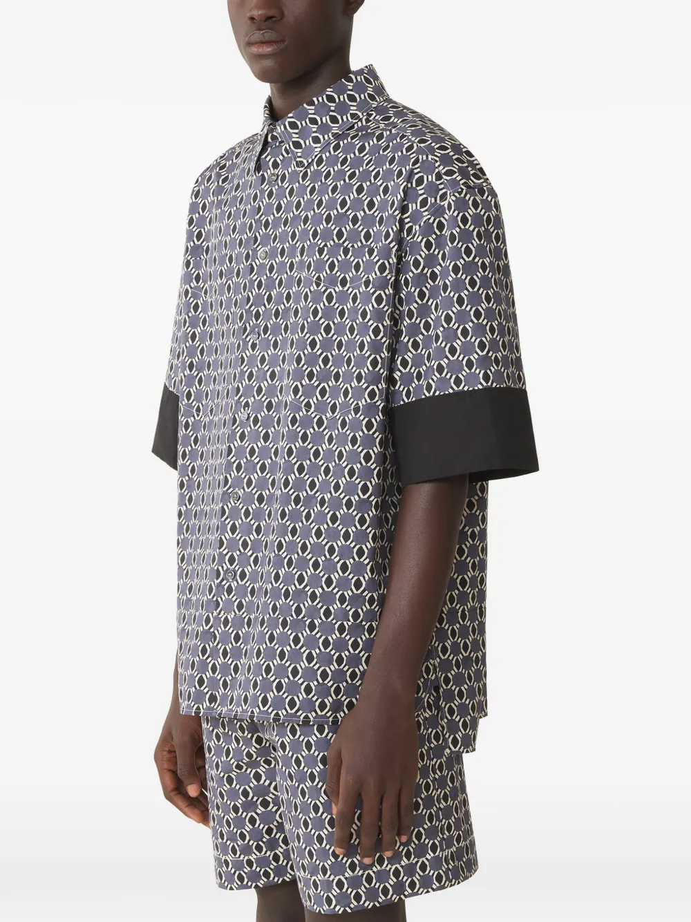 Lanvin Overhemd met geometrische print Blauw