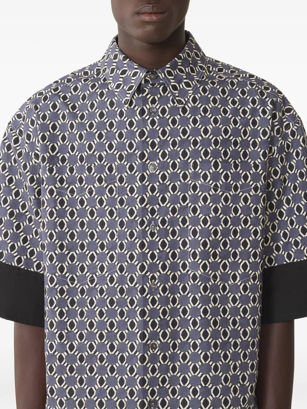 Lanvin Overhemd met geometrische print Blauw
