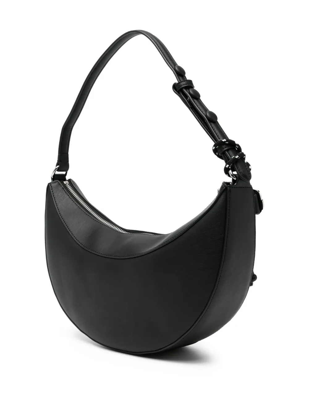 Karl Lagerfeld Ikon Smooth Halfmoon schoudertas Zwart