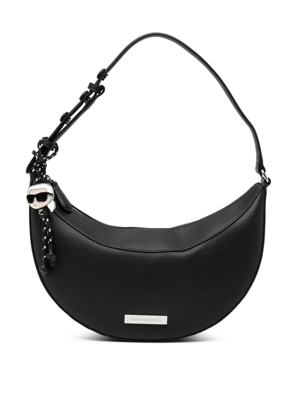 Karl Lagerfeld Ikon Smooth Halfmoon shoulder bag - Nero