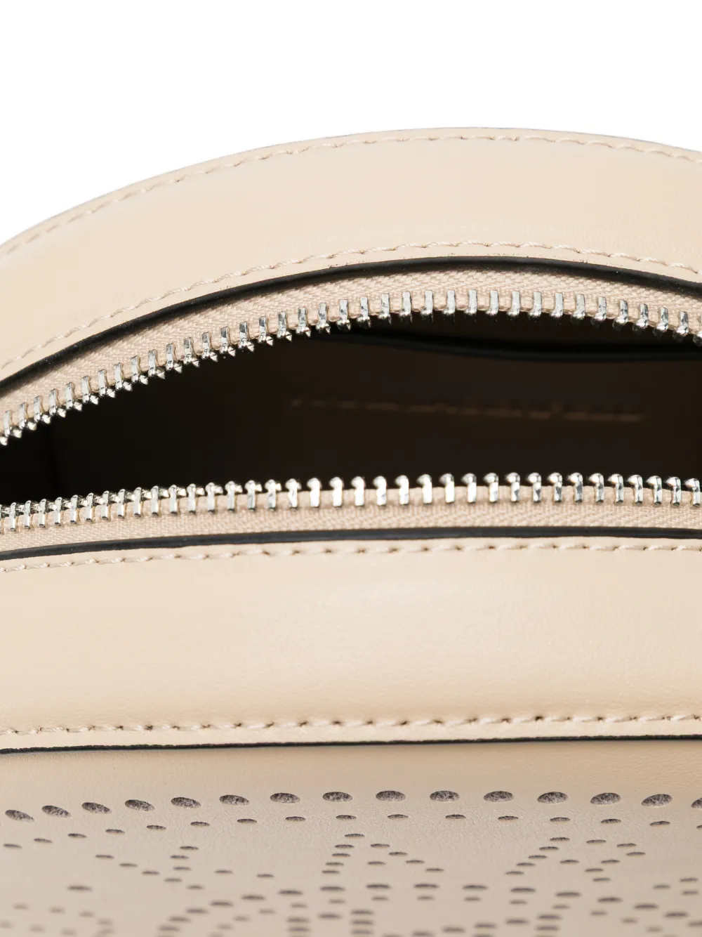 Karl Lagerfeld Kcircle Round Cb geperforeerde mini-tas Beige