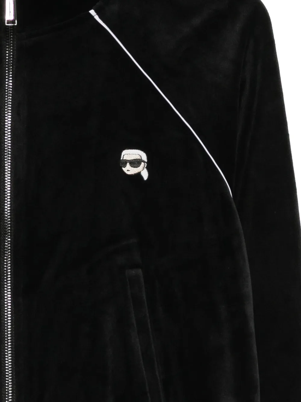  Karl Lagerfeld Ikon Cropped Jacket - Black 