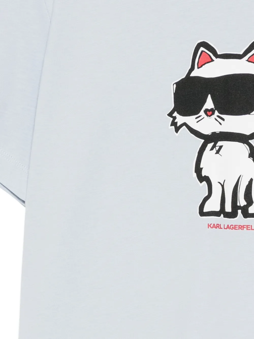 Karl Lagerfeld Ikon sketch choupette T-shirt Blauw