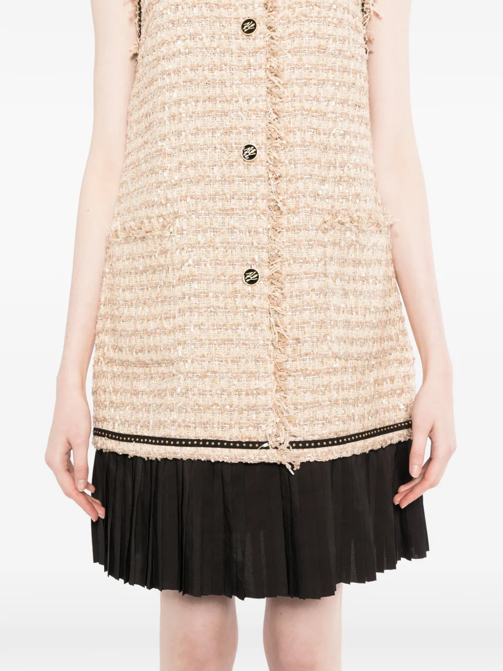 Karl Lagerfeld Bouclé mini-jurk Beige