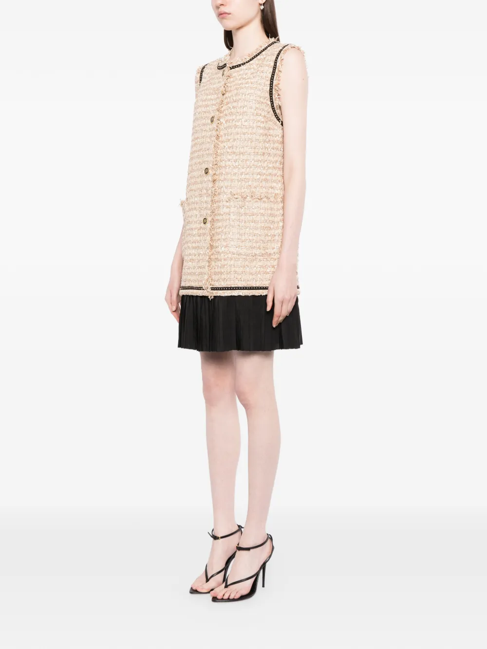 Karl Lagerfeld Bouclé mini-jurk Beige