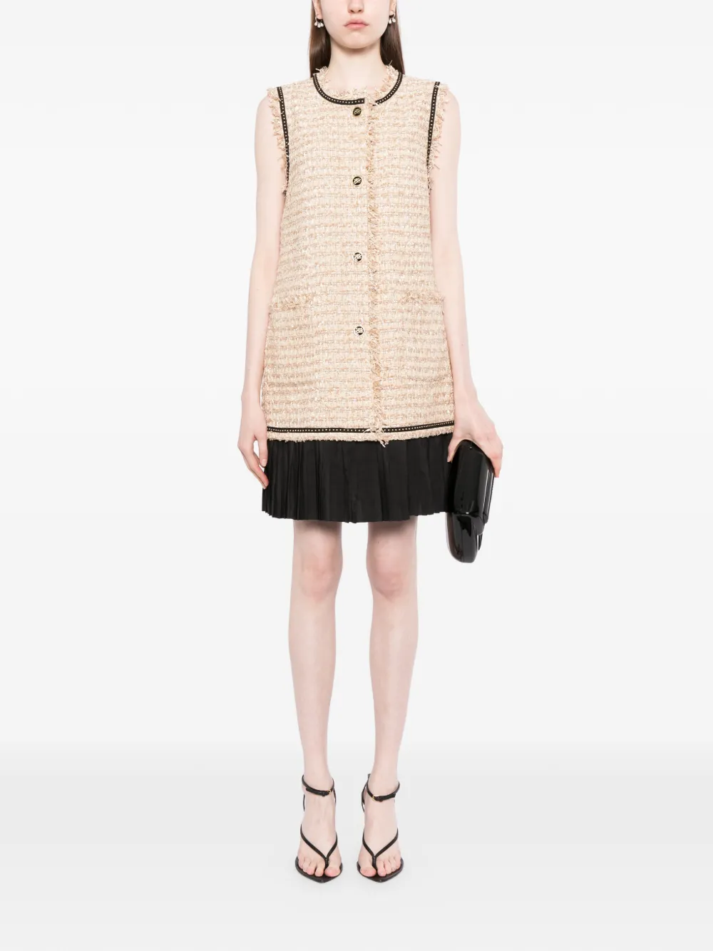 Karl Lagerfeld Bouclé mini-jurk Beige