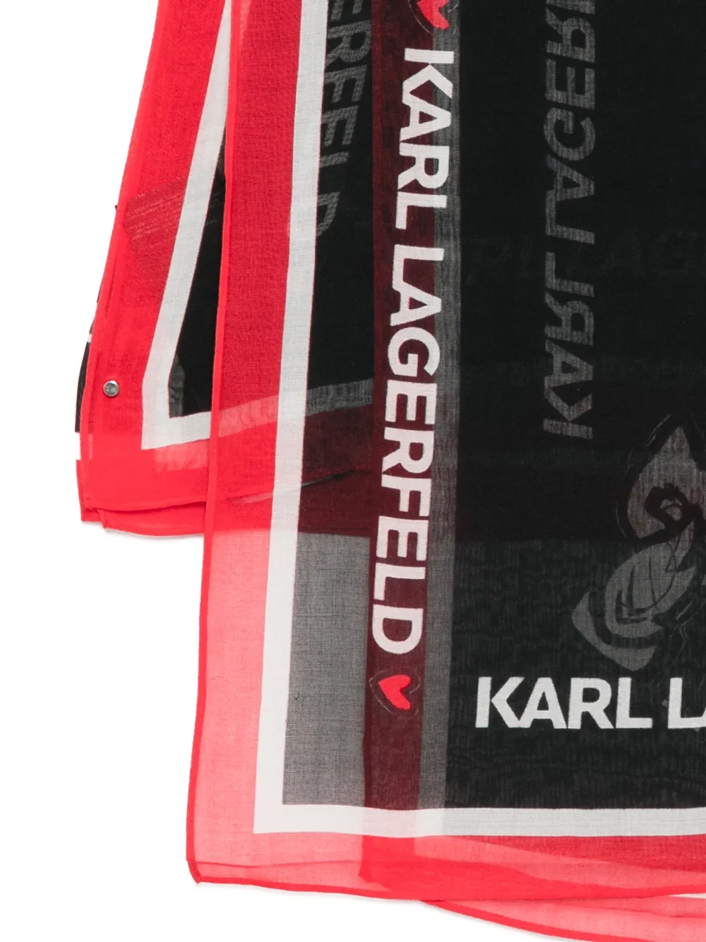 Karl Lagerfeld logo-print scarf - Zwart