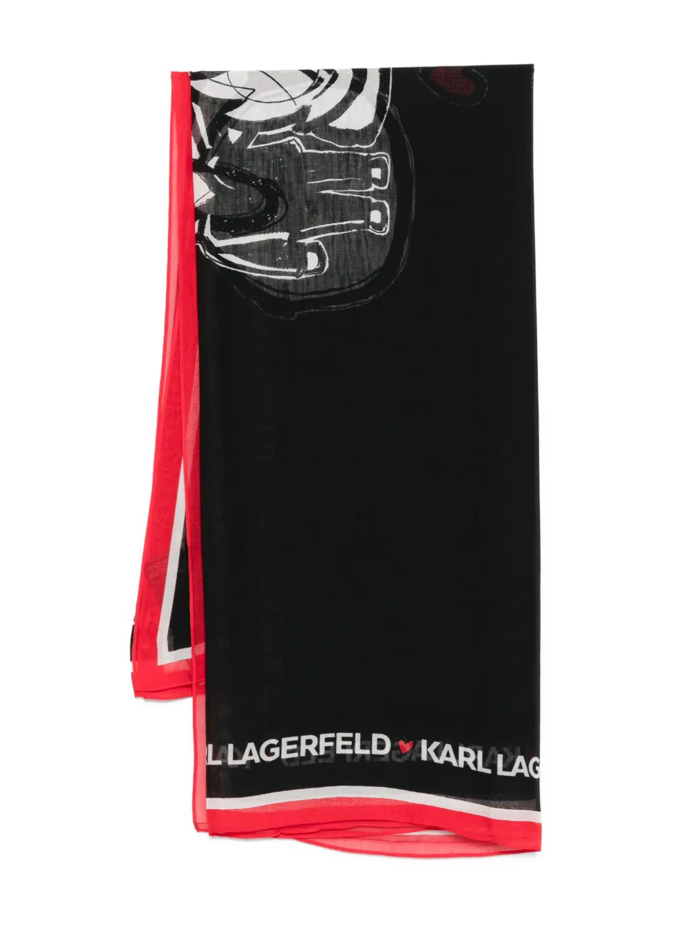 Karl Lagerfeld logo-print scarf - Nero