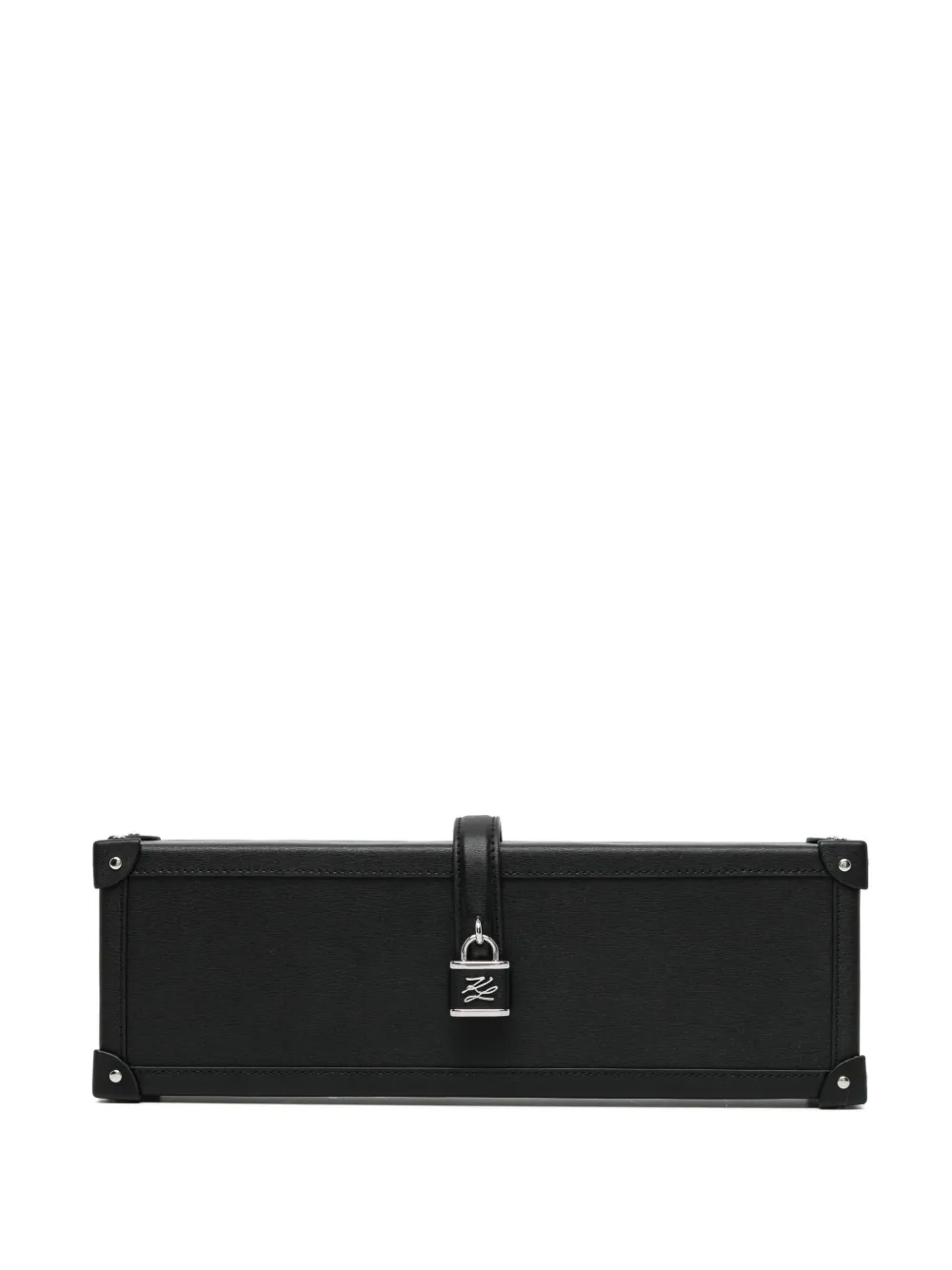 Karl Lagerfeld Autograph padlock trunk clutch - Nero