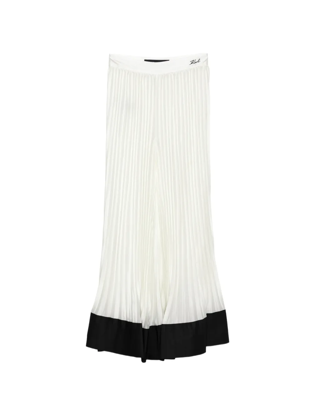 Karl Lagerfeld pleated wide-leg trousers - Bianco