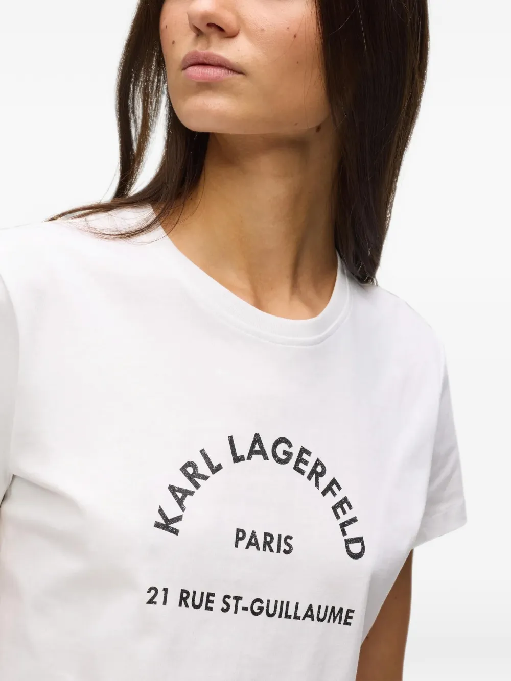 Karl Lagerfeld RSG T-shirt met glitter Wit