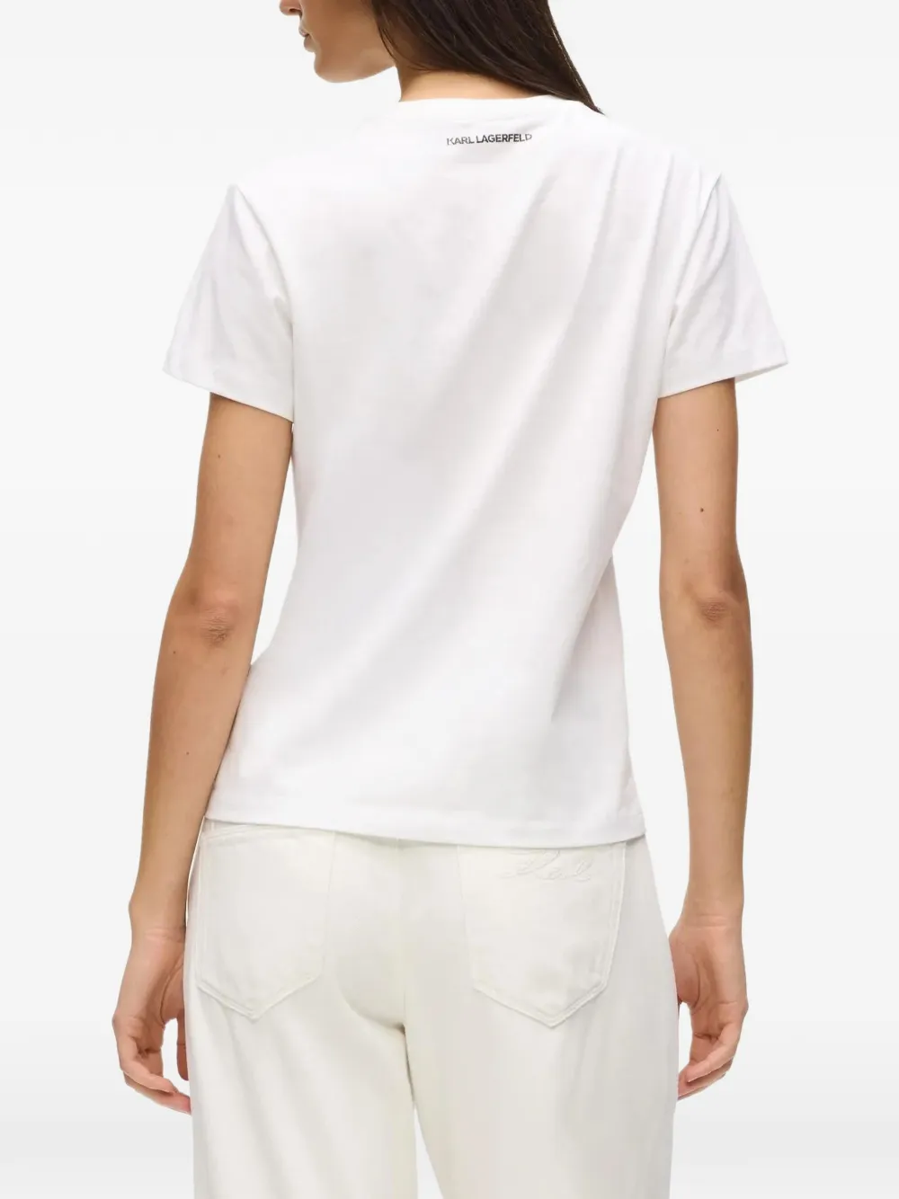 Karl Lagerfeld RSG T-shirt met glitter Wit
