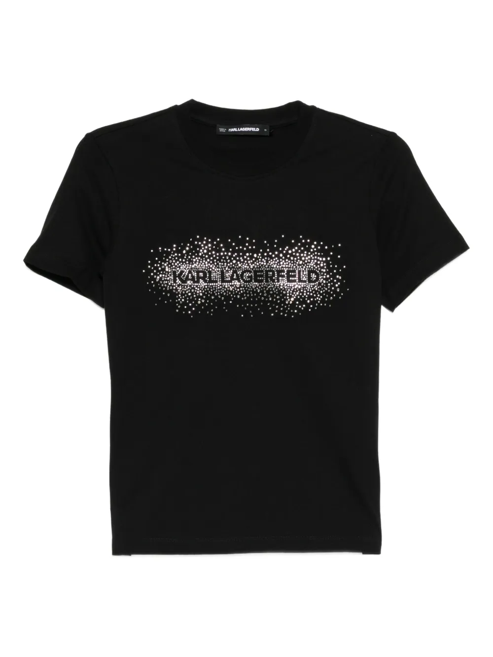 Karl Lagerfeld rhinestone-embellishment crew-neck T-shirt - Nero
