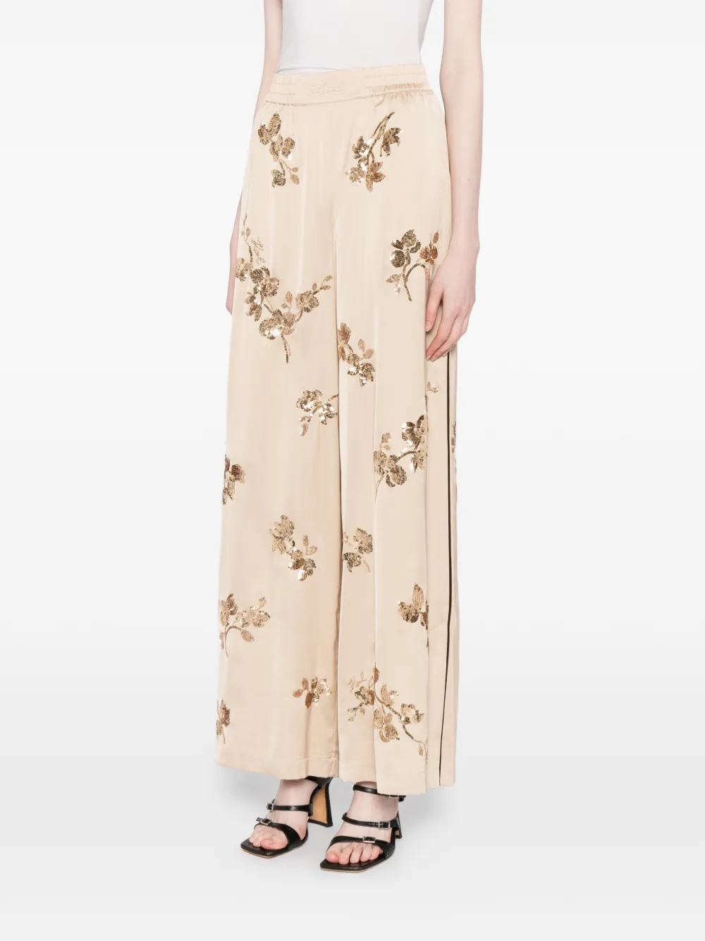 Karl Lagerfeld Broek verfraaid met pailletten Beige