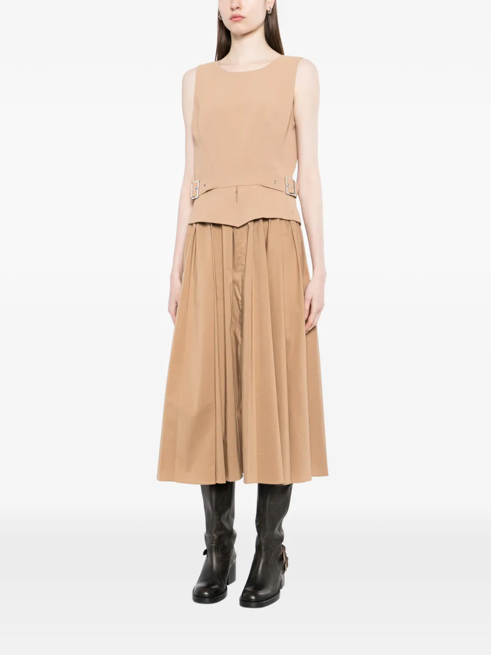 Karl Lagerfeld Midi-jurk met ceintuur Beige