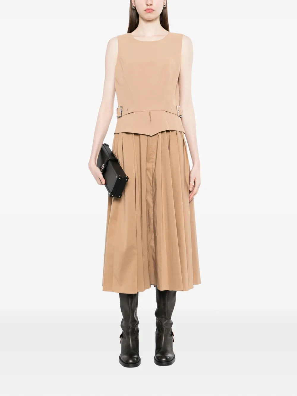 Karl Lagerfeld Midi-jurk met ceintuur Beige