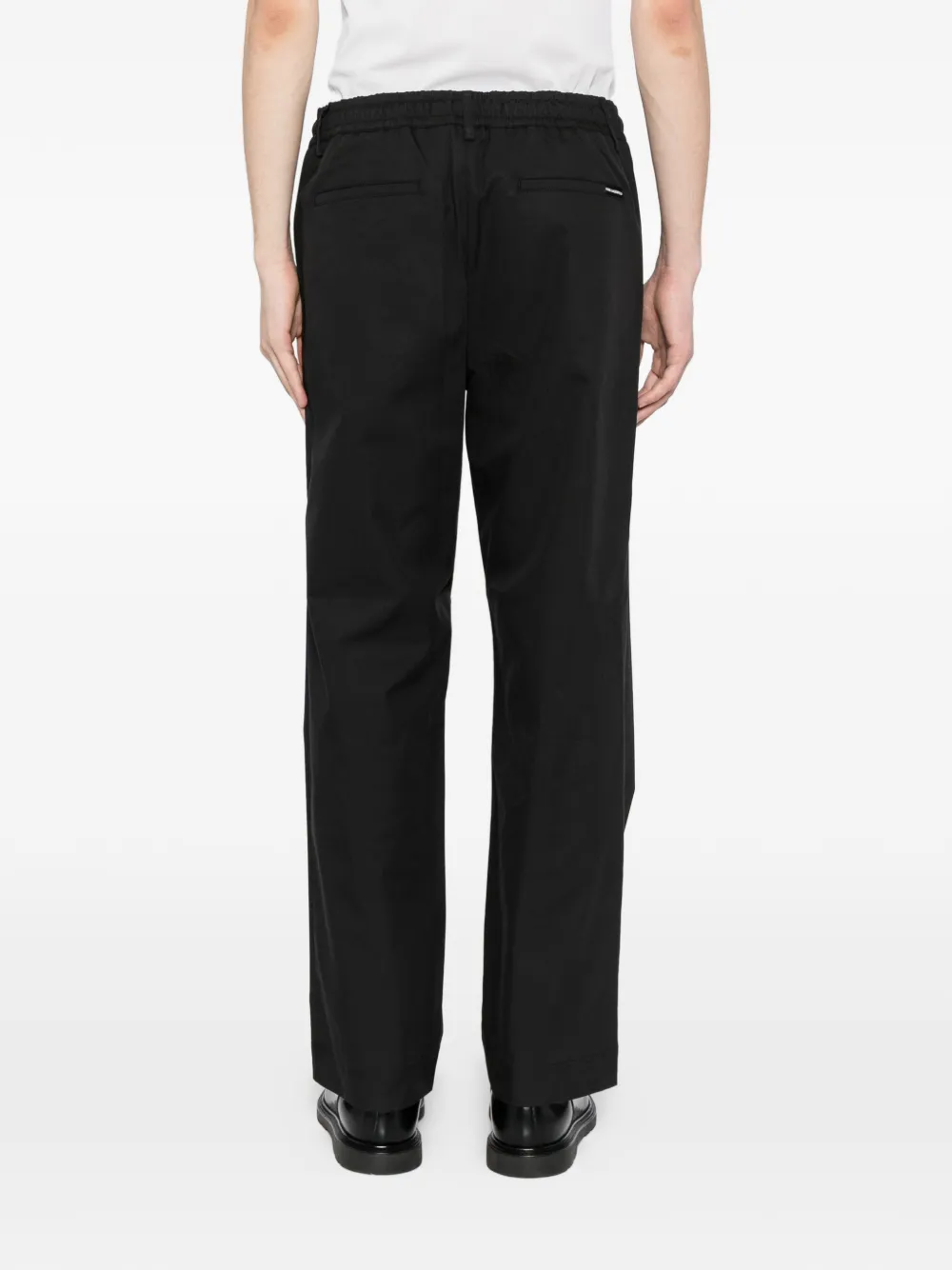Karl Lagerfeld Straight broek met logoplakkaat Zwart