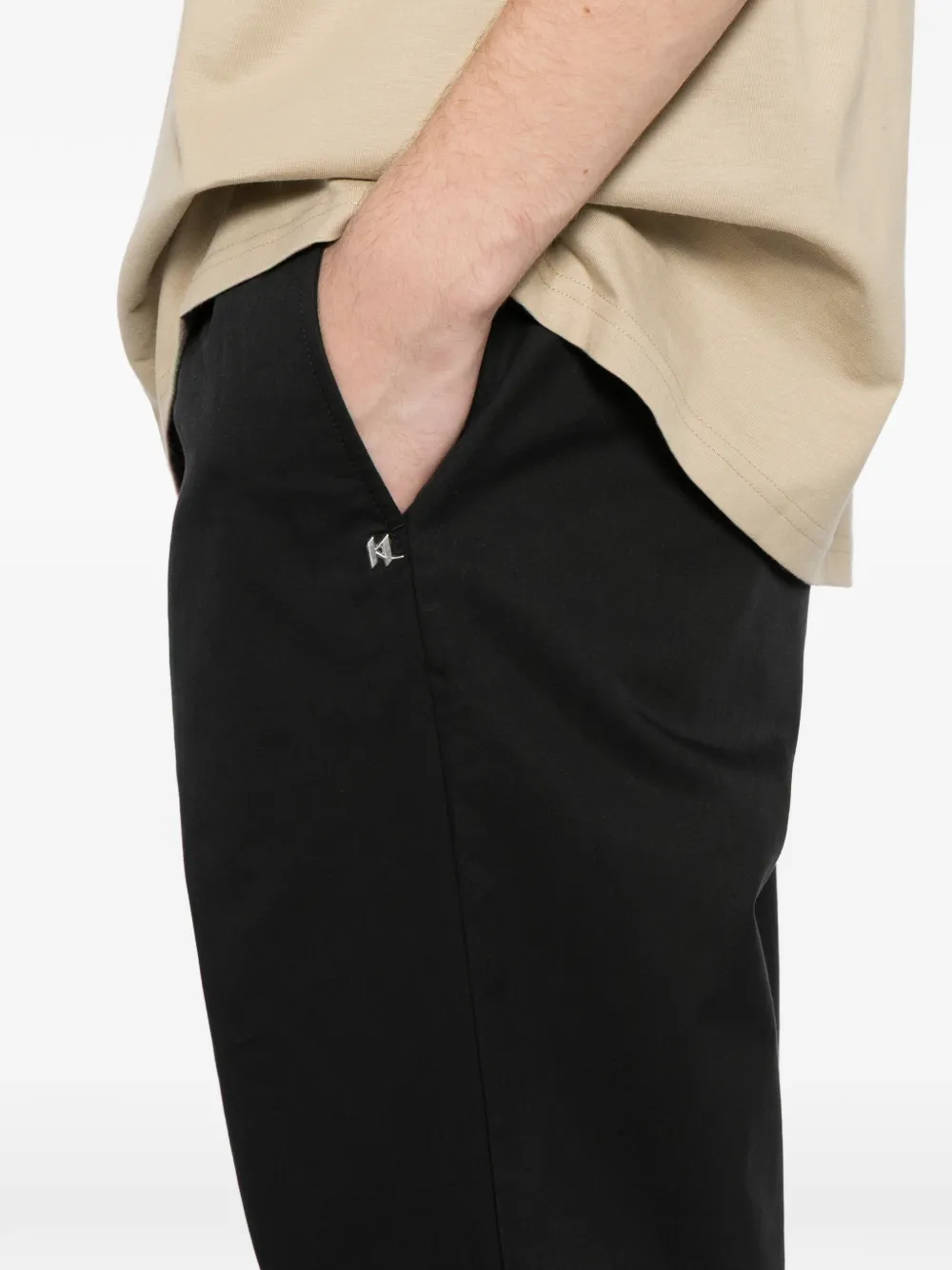 Karl Lagerfeld Straight broek met logoplakkaat Zwart
