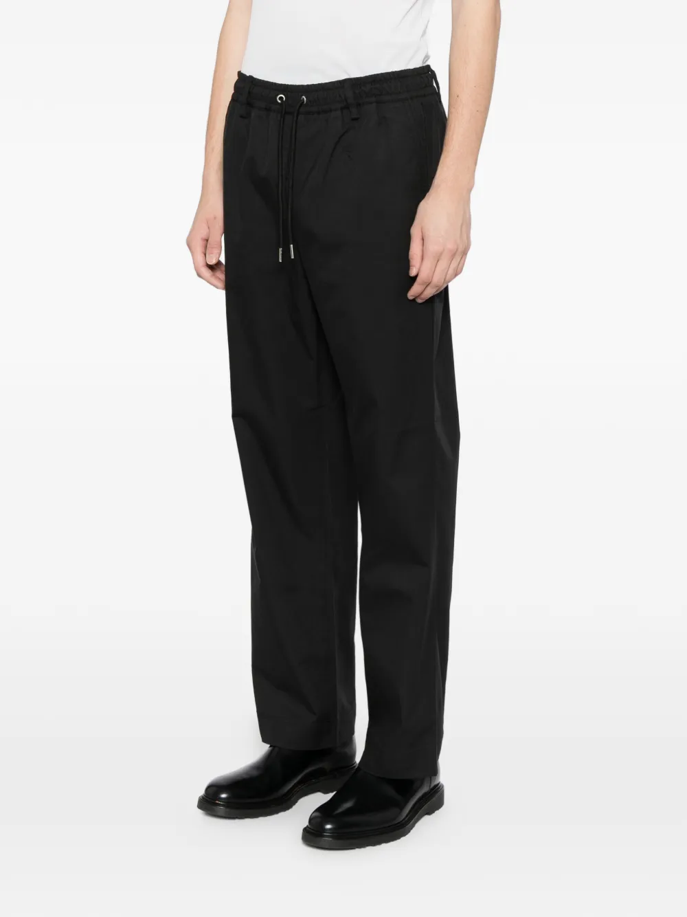 Karl Lagerfeld Straight broek met logoplakkaat Zwart