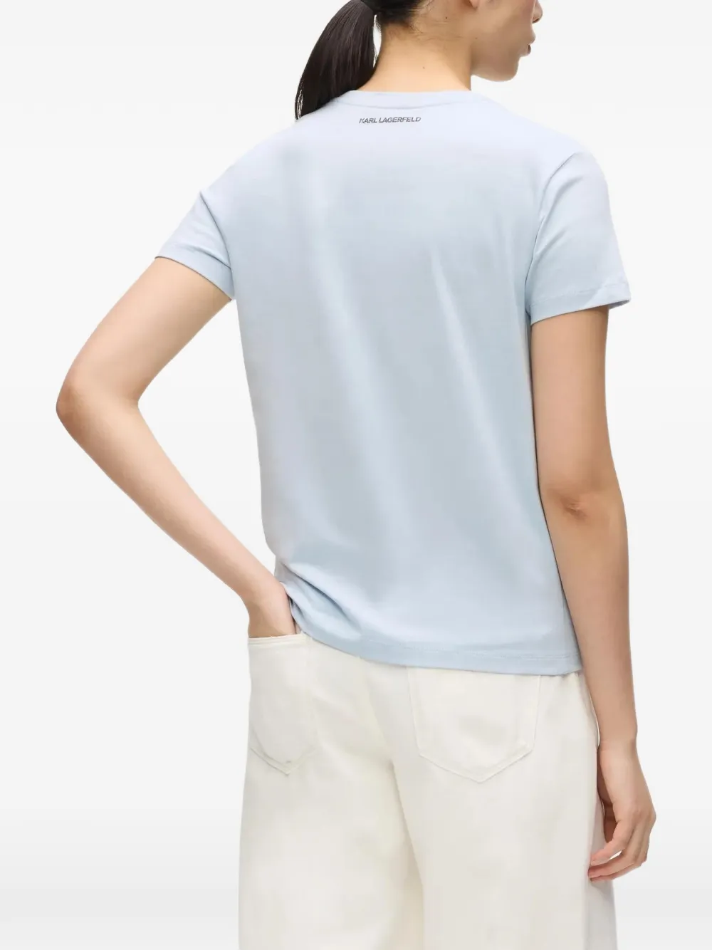 Karl Lagerfeld Rue St-Guillaume T-shirt met glitters Blauw