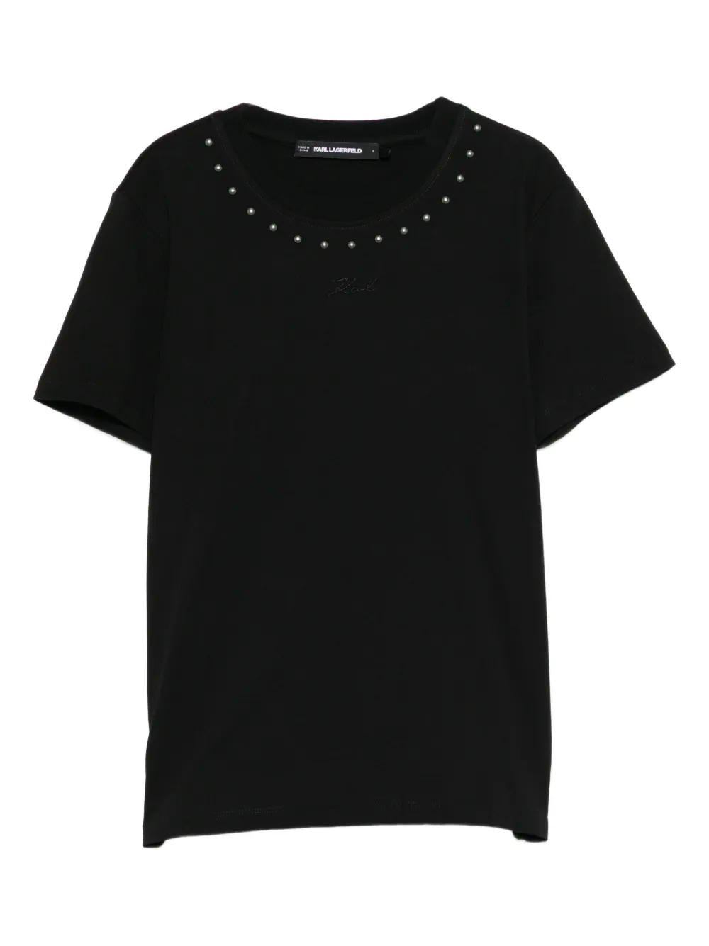 Karl Lagerfeld stud-embellished crew-neck T-shirt - Nero
