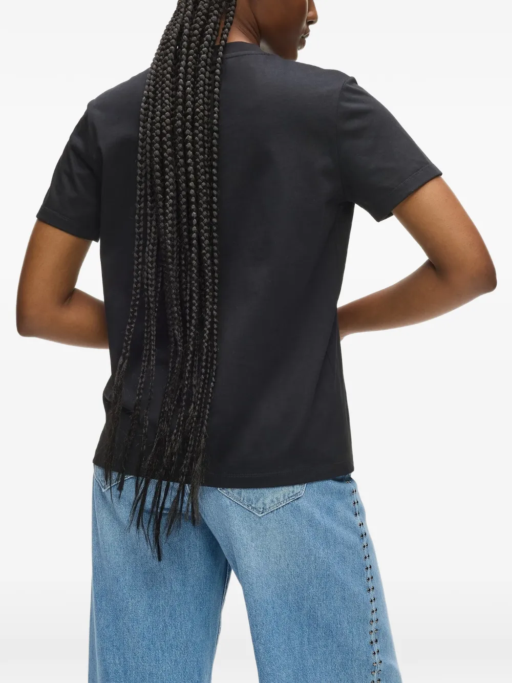 Karl Lagerfeld T-shirt met ronde hals en verfraaid met studs Zwart