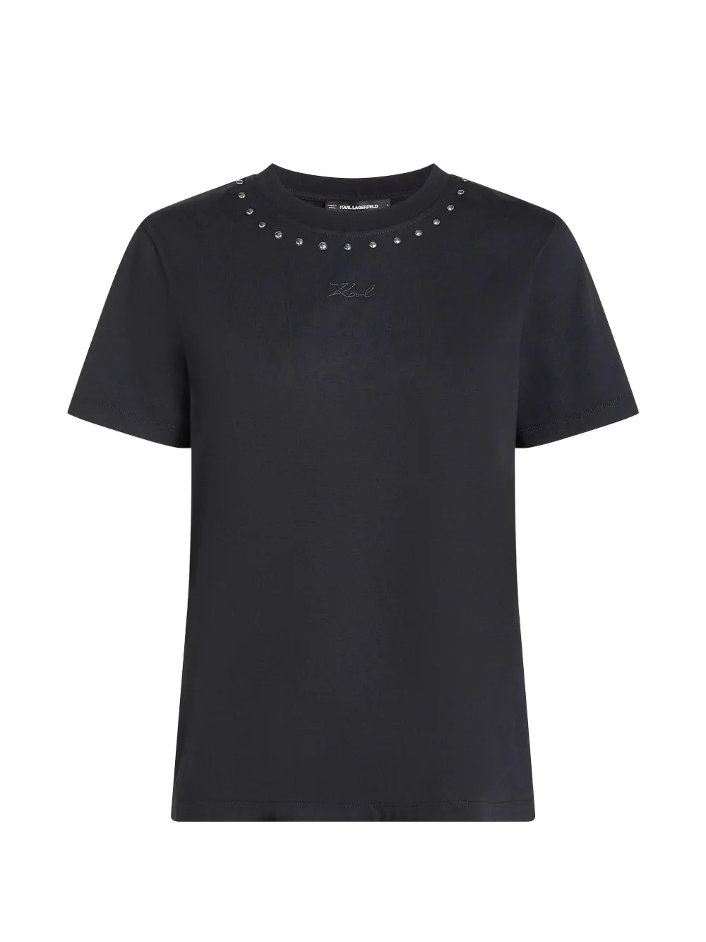 Karl Lagerfeld stud-embellished crew-neck T-shirt - Schwarz