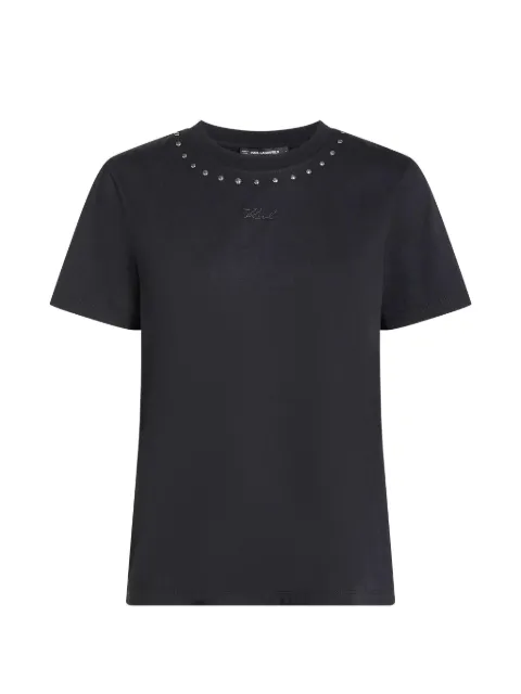 Karl Lagerfeld stud-embellished crew-neck T-shirt