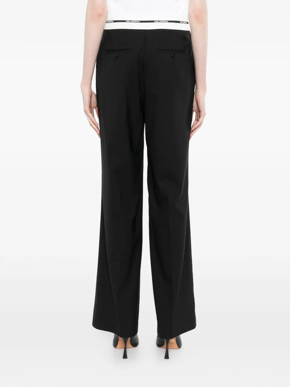 Karl Lagerfeld Pantalon met logo tailleband Zwart