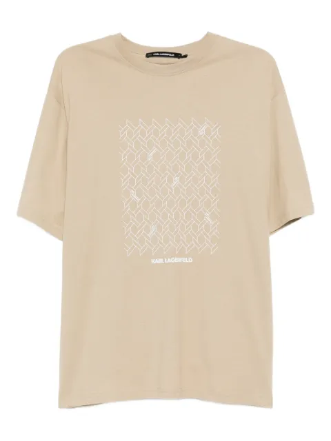 Karl Lagerfeld playera con cuello redondo y estampado geométrico