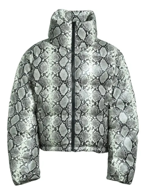BREATH snakeskin-print zip-up jacket