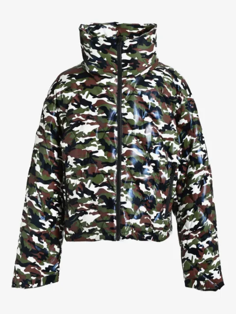 BREATH camouflage funnel-neck jacket