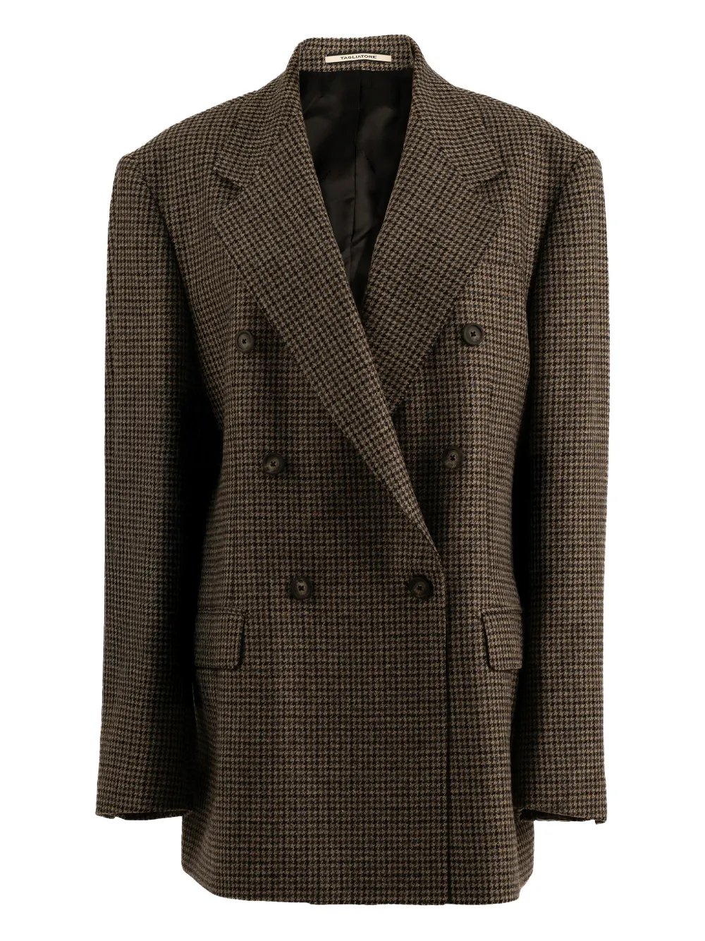 Tagliatore Loreley houndstooth-pattern double-breasted blazer - Marrone