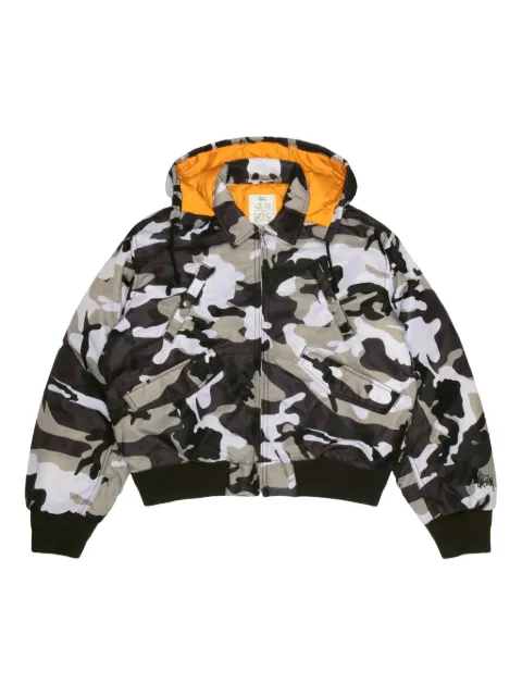 Stüssy hooded camouflage jacket