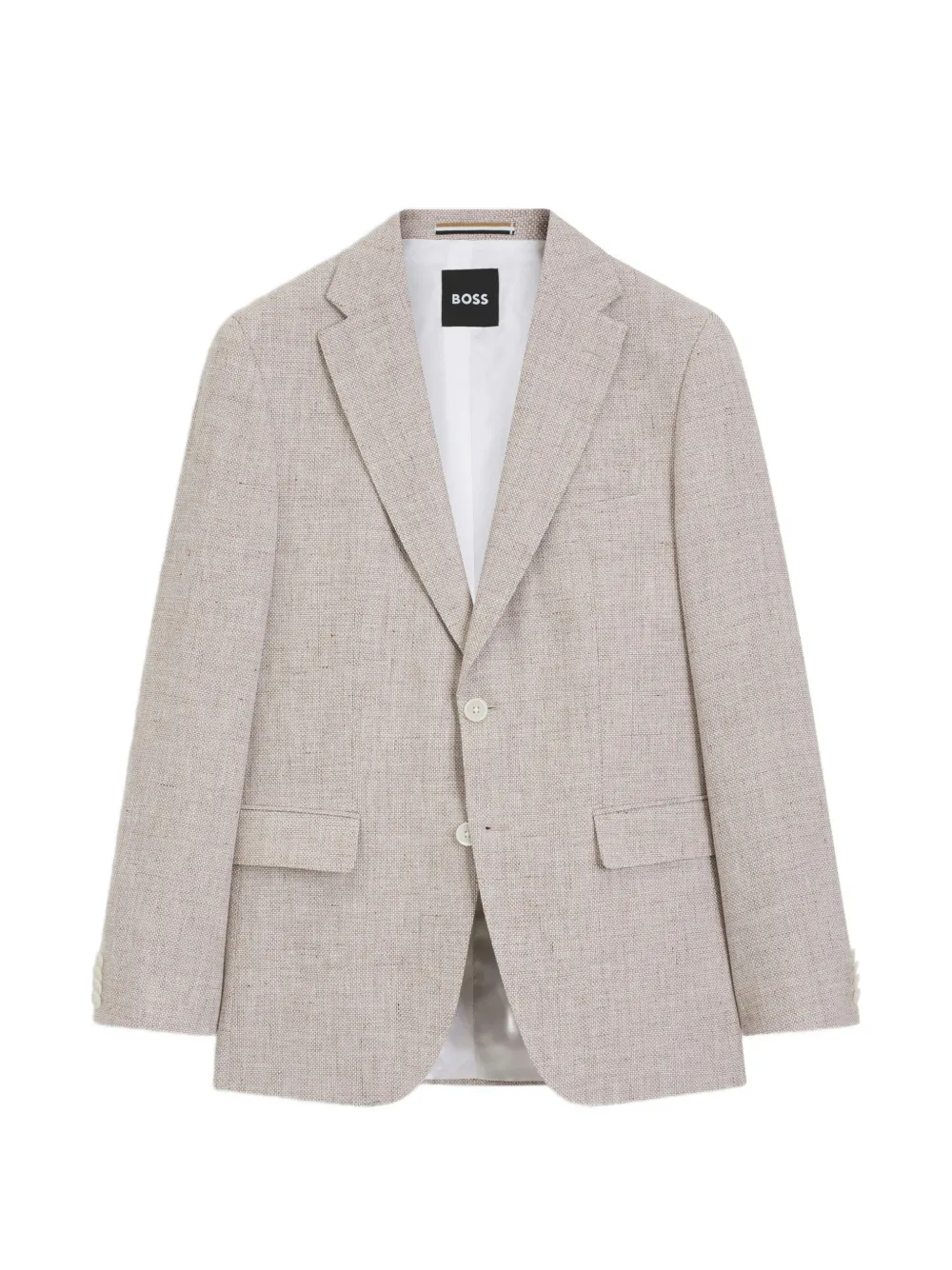 BOSS marl-effect single-breasted blazer - Toni neutri