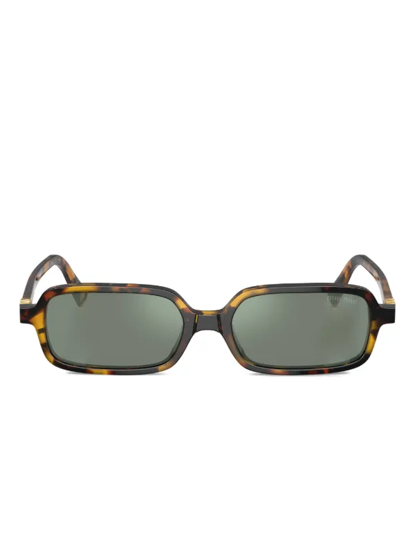 Miu Miu Eyewear スクエアフレーム サングラス | ブラウン | FARFETCH JP