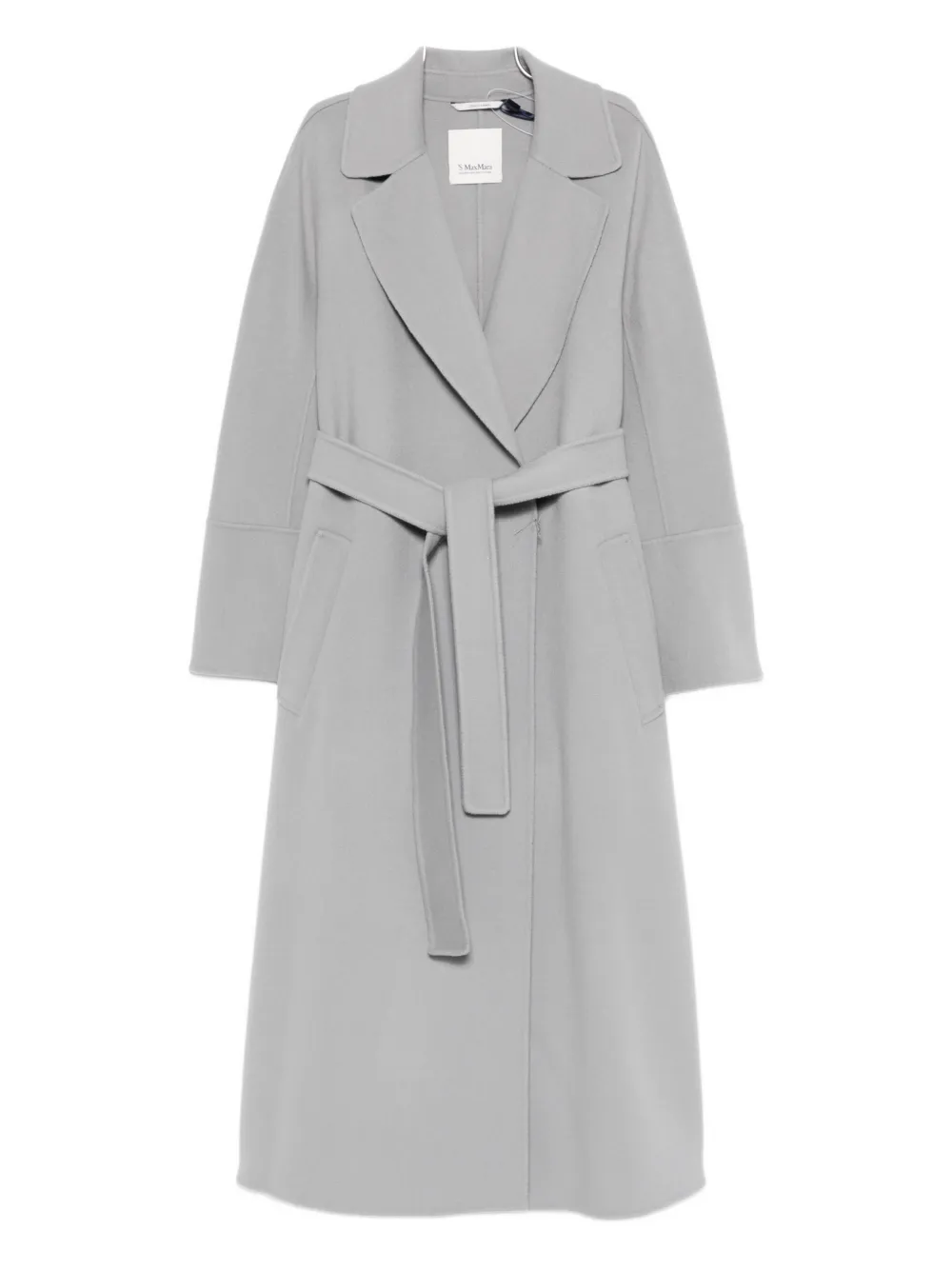 'S Max Mara Cappotto in lana con cintura - Grigio