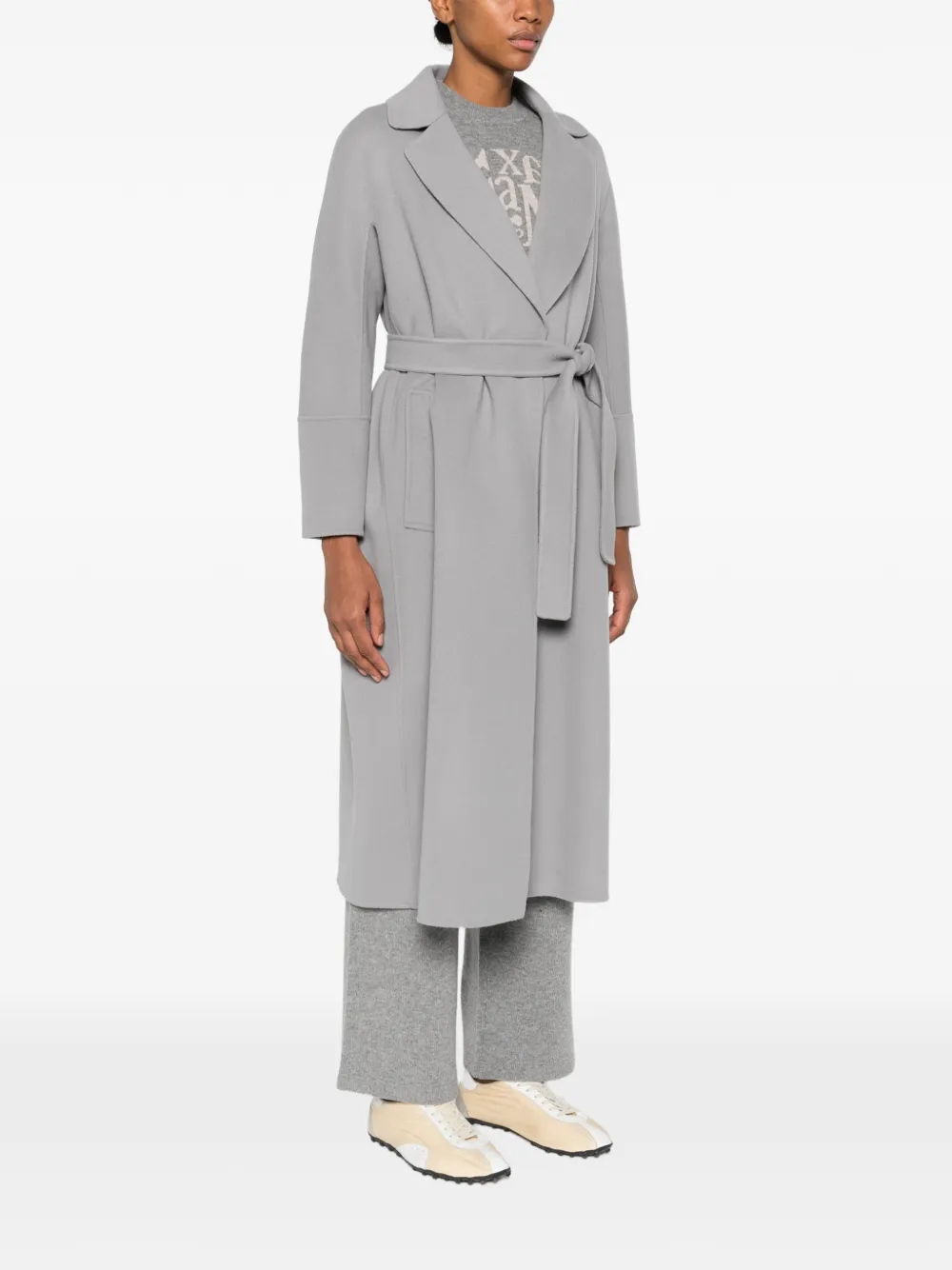  's Max Mara Belted Wool Coat - Grey 