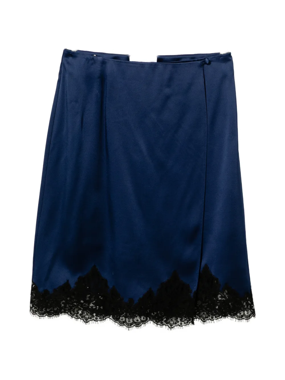 Stella McCartney lace-trim satin midi skirt - Blue