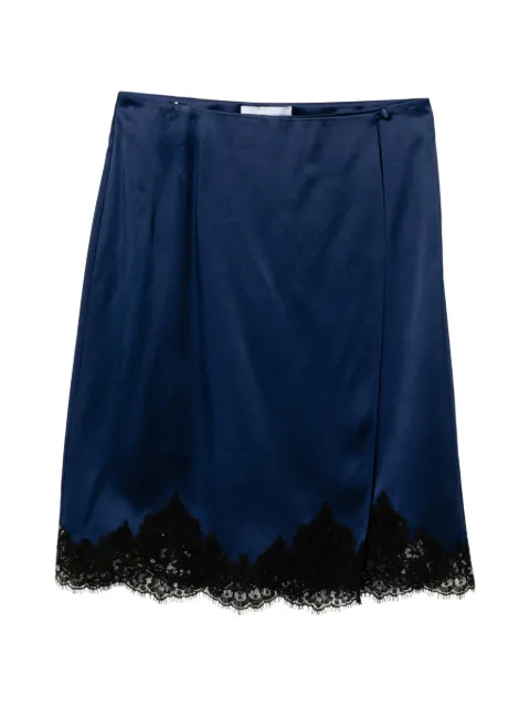 Stella McCartney lace-trim satin midi skirt