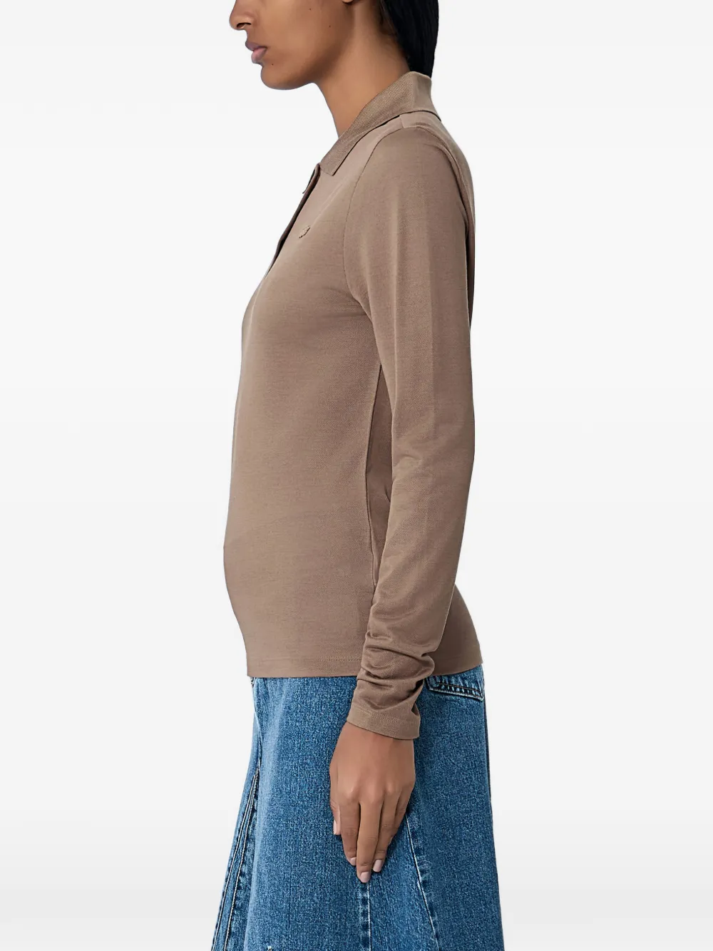 Lacoste long-sleeved buttoned polo shirt - Bruin