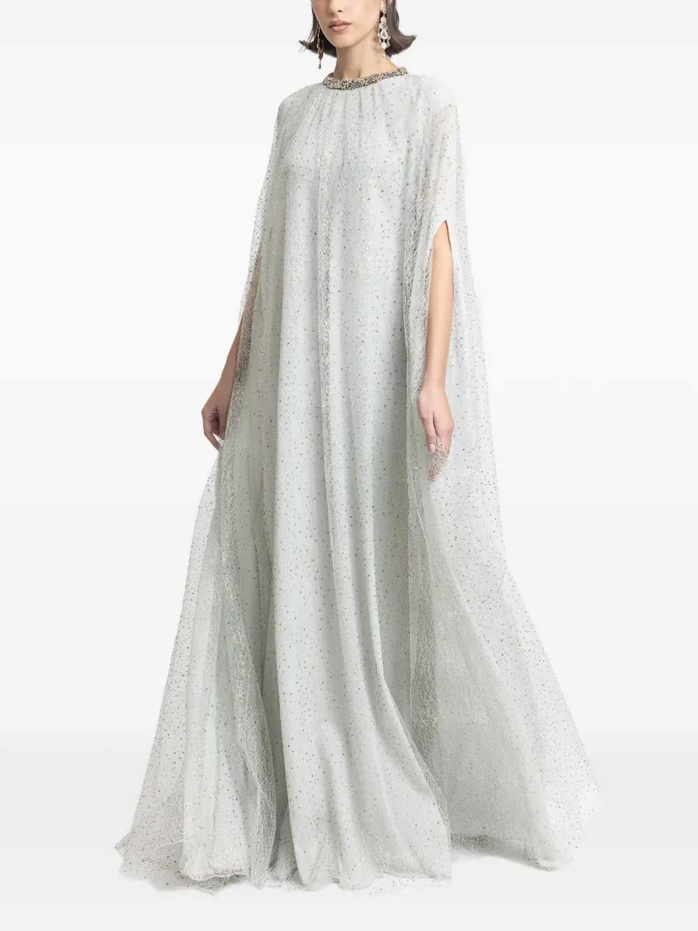 Gemy Maalouf Maxi-jurk met verfraaide kraag - Wit