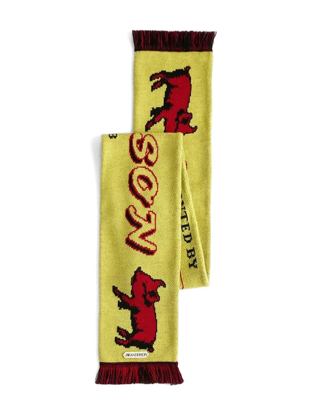 JW Anderson bufanda Piglet con flecos | amarillo | Image 1