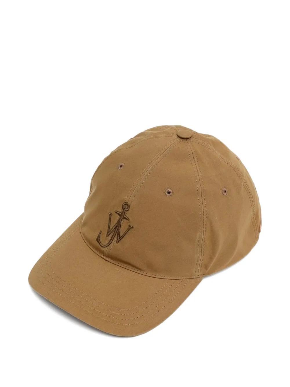 Jw Anderson Embroidered Cotton Baseball Cap In Brown