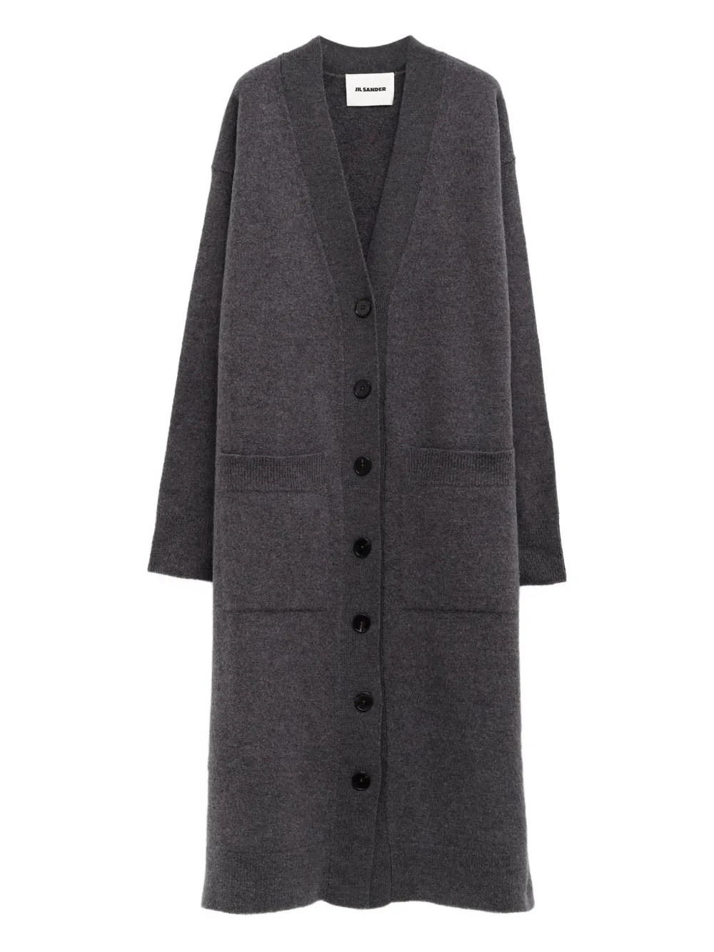 Jil Sander button patch-pocket long cardigan | Grey | Image 1