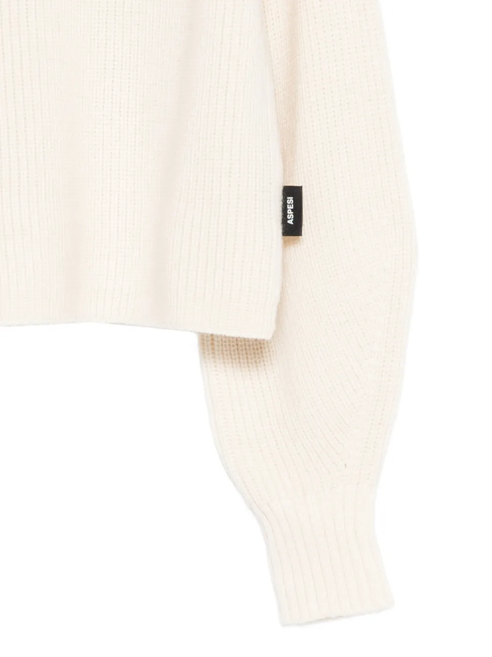 Aspesi Ribbed Mock-neck Sweater In Neutral