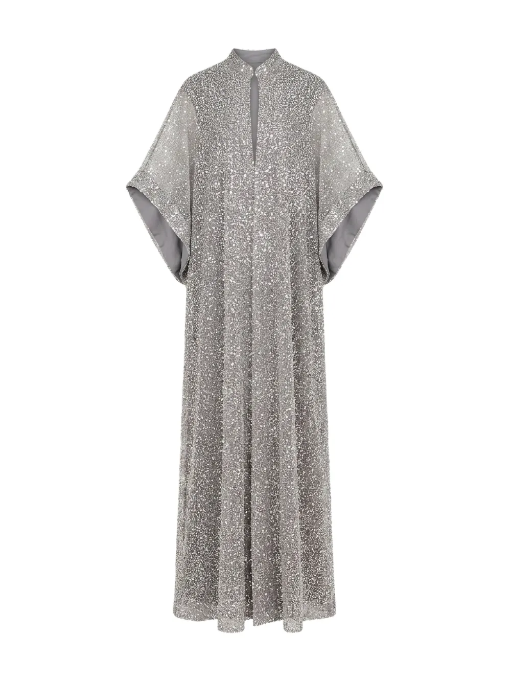 Gemy Maalouf Abito lungo con paillettes - Grigio