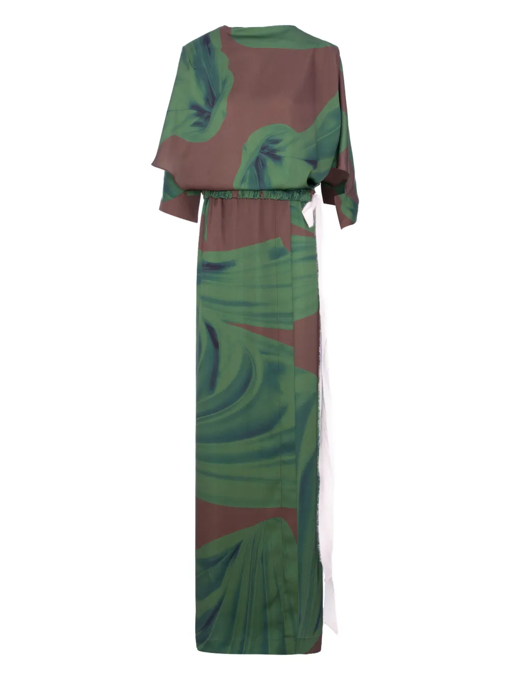 V:pm Atelier Magnolia Printed Maxi Dress In Green